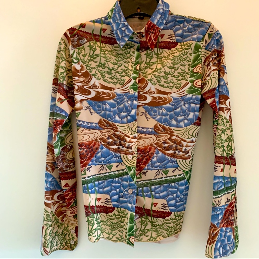 Small Fred Segal Vintage Funky Pattern Blouse NICE, Perfect Condition
